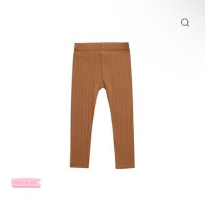 Rylee + Cru Tan Ribbed Kids Leggings